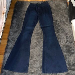 High waist dark denim